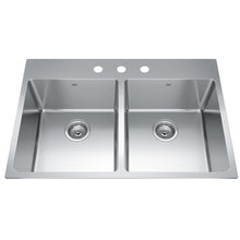 Load image into Gallery viewer, Brookmore Collection 33&quot; Drop In Double Bowl Stainless Steel Kitchen Sink Sink Kindred 3  