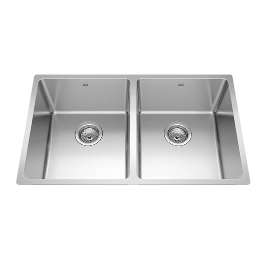 Brookmore Collection 31" Undermount Double Bowl Stainless Steel Kitchen Sink