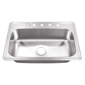 Cahaba 33 in. Single Bowl 20 Ga. Stainless Steel Kitchen Sink Kitchen Sinks Cahaba Brushed Stainless  