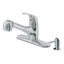 Load image into Gallery viewer, Low Profile 1-Handle Pull-Out Kitchen Faucet with Dispenser in Chrome Faucets Cahaba   