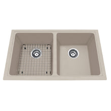 Load image into Gallery viewer, Granite Collection 32&quot; Undermount Double Bowl Granite Kitchen Sink Sink Kindred Champagne  