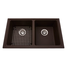 Load image into Gallery viewer, Granite Collection 32&quot; Undermount Double Bowl Granite Kitchen Sink Sink Kindred Espresso  