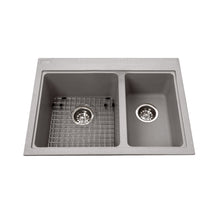 Load image into Gallery viewer, Granite Series Drop In Double Bowl Granite Kitchen Sink, KGDC2027R-8 Sink Kindred Stone Grey  