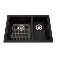Load image into Gallery viewer, Granite Series 27&quot; Undermount Double Bowl Granite Kitchen Sink, KGDC2RU-8 Sink Kindred Onyx  