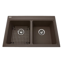 Load image into Gallery viewer, Granite Series 31&quot; Drop In Double Bowl Granite Kitchen Sink, KDL2031-8 Sink Kindred Storm  