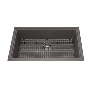 Granite Series Undermount Single Bowl Granite Kitchen Sink, KGS1U-8 Sink Kindred Stone Grey  