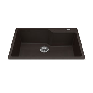 Granite Series 30" Drop In Single Bowl Granite Kitchen Sink, MGSM2031-9 Sink Kindred Espresso  