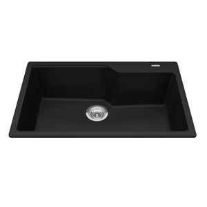 Granite Series 30" Drop In Single Bowl Granite Kitchen Sink, MGSM2031-9 Sink Kindred Matte Black  