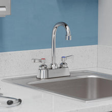 Load image into Gallery viewer, Elkay 4&quot; Centerset with Exposed Deck Faucet with 4&quot; Gooseneck Spout 2&quot; Lever Handles Chrome FAUCET Elkay Chrome  