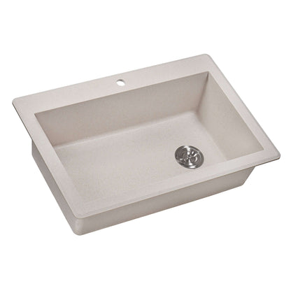 Ruvati 33 x 22 inch epiGranite Drop-in Topmount Granite Composite Single Bowl Kitchen Sink - Caribbean Sand - RVG1033CS