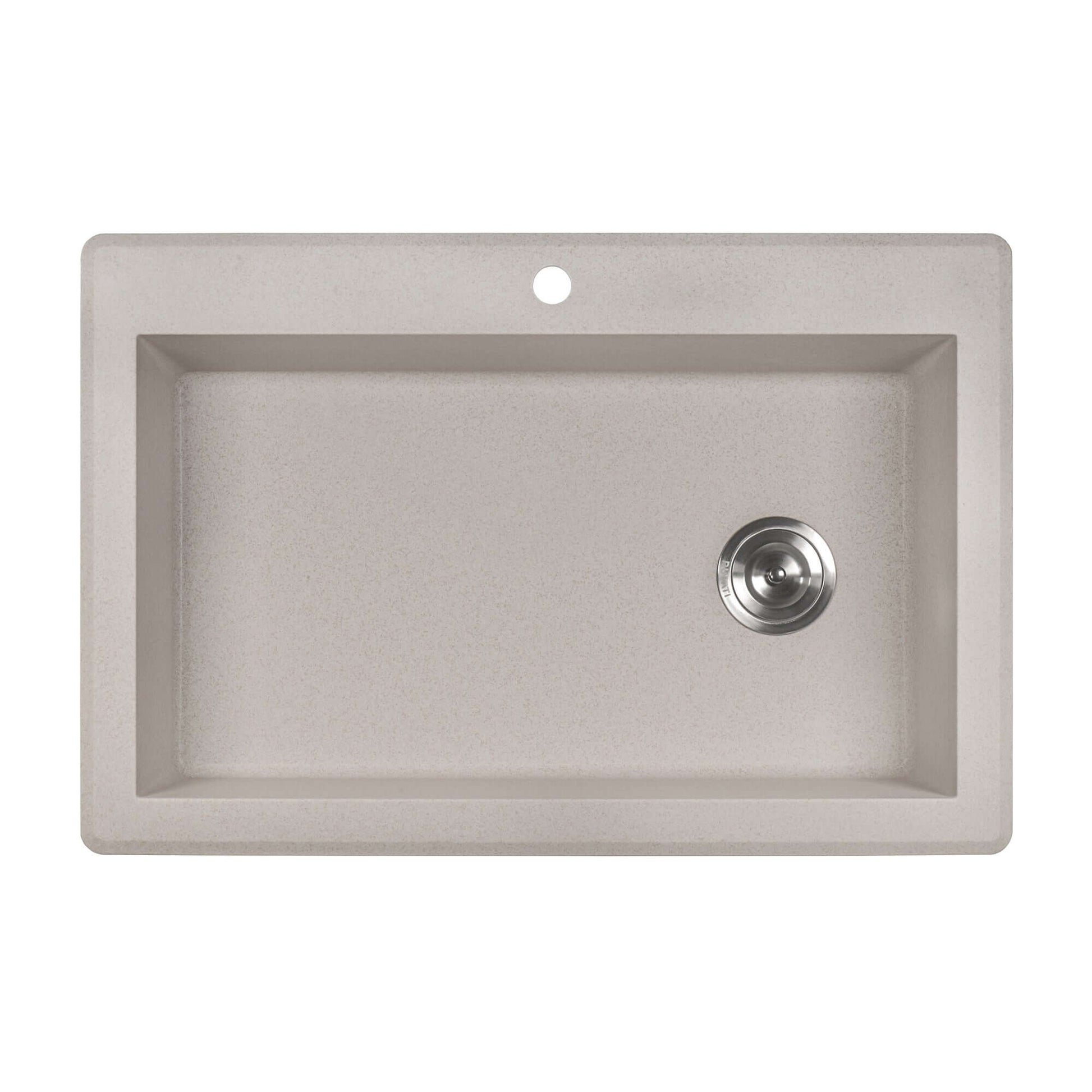 Ruvati 33 x 22 inch epiGranite Drop-in Topmount Granite Composite Single Bowl Kitchen Sink - Caribbean Sand - RVG1033CS