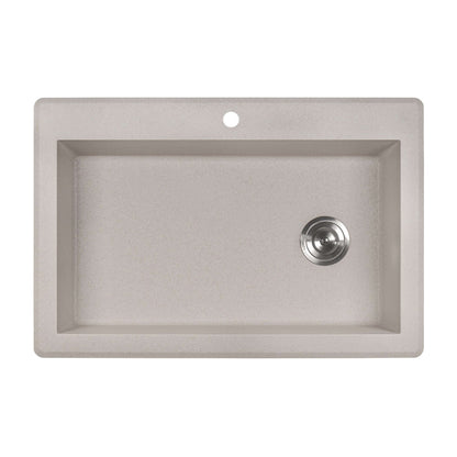 Ruvati 33 x 22 inch epiGranite Drop-in Topmount Granite Composite Single Bowl Kitchen Sink - Caribbean Sand - RVG1033CS