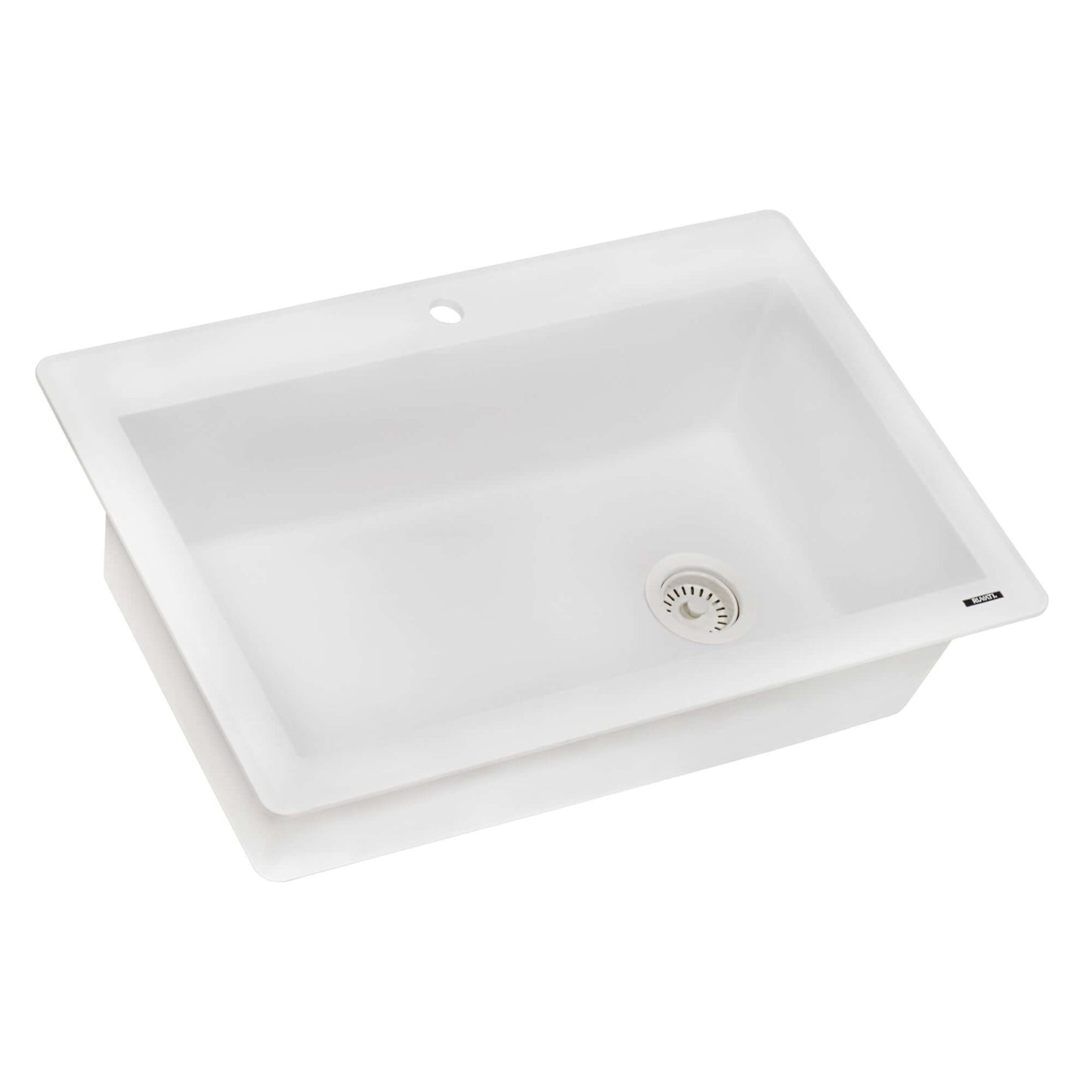 Ruvati 33 x 22 inch epiGranite Drop-in Topmount Granite Composite Single Bowl Kitchen Sink - Arctic White - RVG1033WH