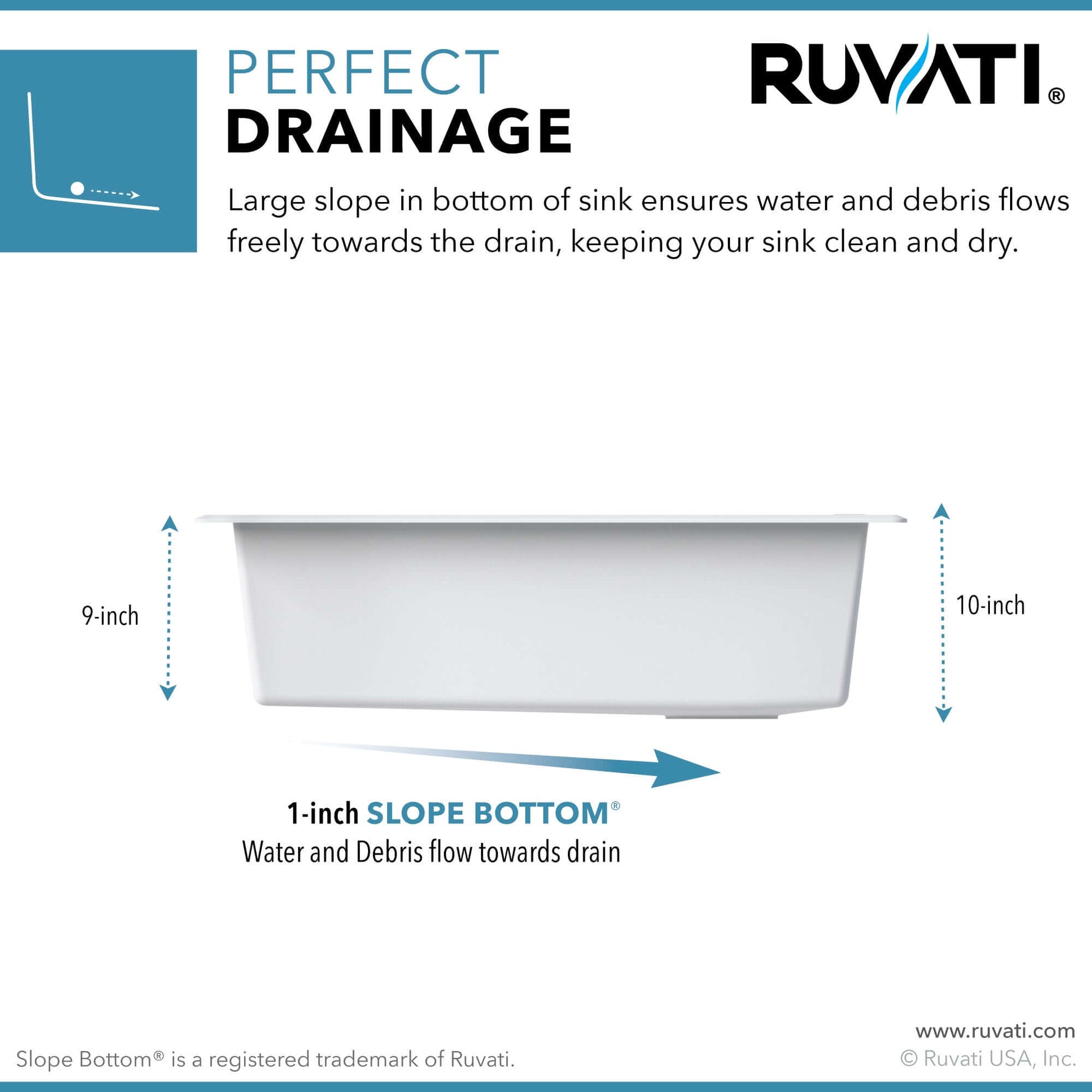 Ruvati 33 x 22 inch epiGranite Drop-in Topmount Granite Composite Single Bowl Kitchen Sink - Arctic White - RVG1033WH