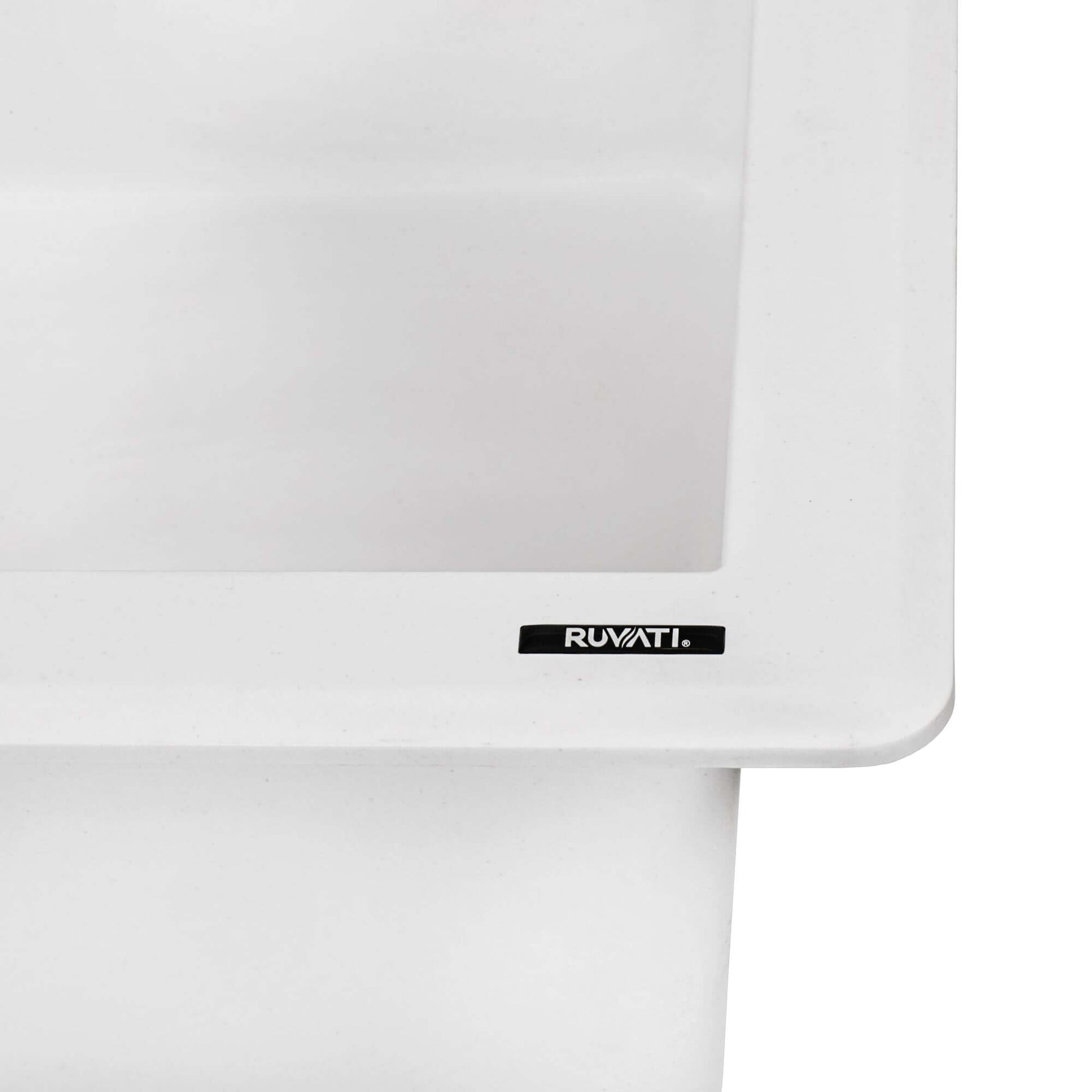 Ruvati 33 x 22 inch epiGranite Dual-Mount Granite Composite Double Bowl Kitchen Sink - Arctic White - RVG1396WH