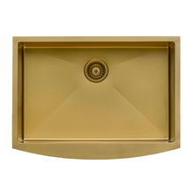 Load image into Gallery viewer, Ruvati 33-inch Apron-Front Farmhouse Kitchen Sink - Brass Tone Matte Gold Stainless Steel Single Bowl - RVH9733GG Kitchen Sink Ruvati   