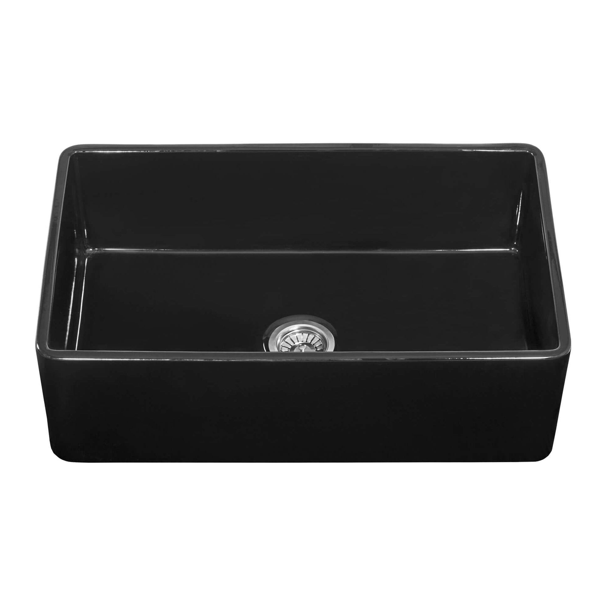 Ruvati 33 x 20 inch Fireclay Reversible Farmhouse Apron-Front Kitchen Sink Single Bowl - Biscuit - RVL2300BS