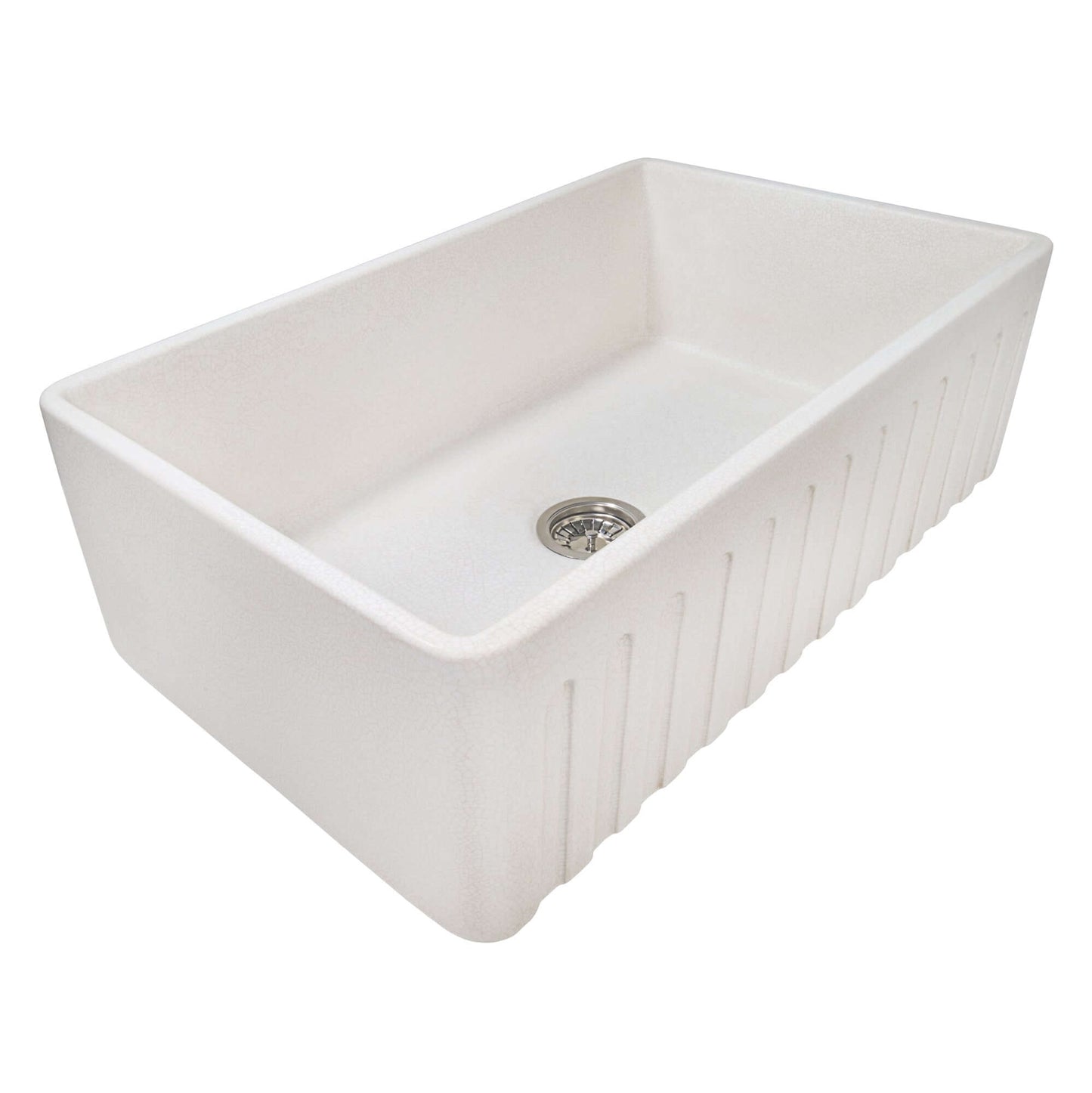 Ruvati 33 x 20 inch Fireclay Reversible Farmhouse Apron-Front Kitchen Sink Single Bowl - Biscuit - RVL2300BS