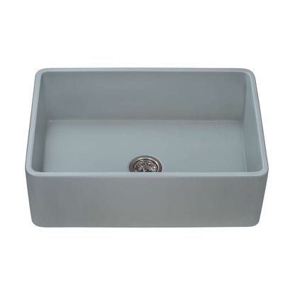 Ruvati 33 x 20 inch Fireclay Reversible Farmhouse Apron-Front Kitchen Sink Single Bowl - Biscuit - RVL2300BS