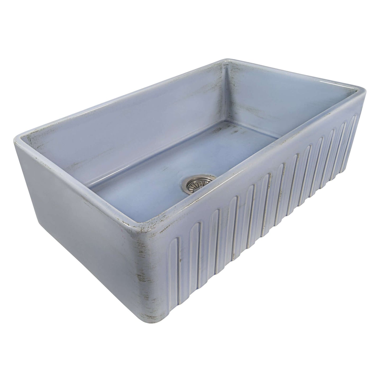 Ruvati 33 x 20 inch Fireclay Reversible Farmhouse Apron-Front Kitchen Sink Single Bowl - Biscuit - RVL2300BS