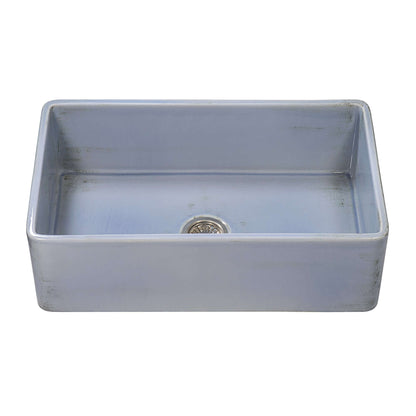 Ruvati 33 x 20 inch Fireclay Reversible Farmhouse Apron-Front Kitchen Sink Single Bowl - Biscuit - RVL2300BS