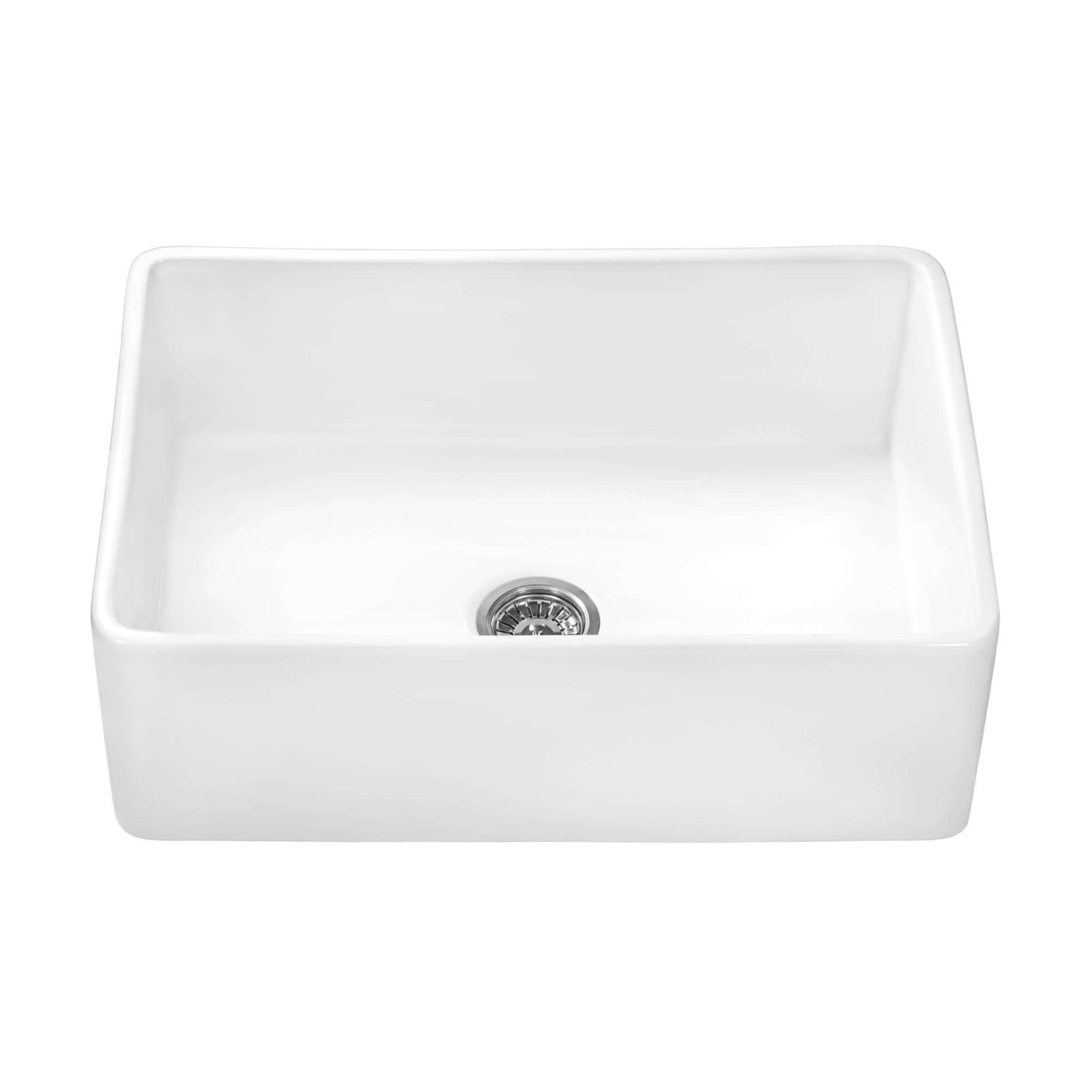 Ruvati 33 x 20 inch Fireclay Reversible Farmhouse Apron-Front Kitchen Sink Single Bowl - Biscuit - RVL2300BS