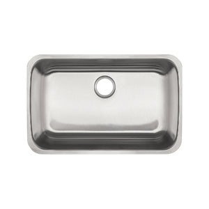 Reginox 29.75-in LR x 18.75-in FB x 5.5-in DP Undermount Single Bowl Stainless Steel ADA Kitchen Sink, RSU1829-55N Sink Kindred   
