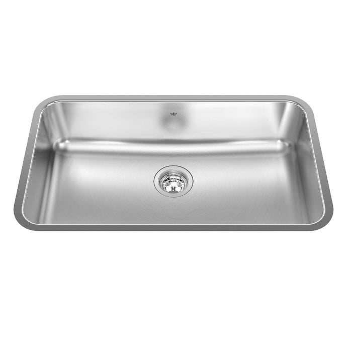 Steel Queen 30.75-in LR x 17.75-in FB x 8-in DP Undermount Single Bowl Stainless Steel Kitchen Sink, QSUA1831-8N Sink Kindred   