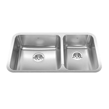 Load image into Gallery viewer, Steel Queen 32.88-in LR x 18.75-in FB x 8-in DP Undermount Double Bowl Stainless Steel Kitchen Sink, QCUA1933R-8N Sink Kindred   