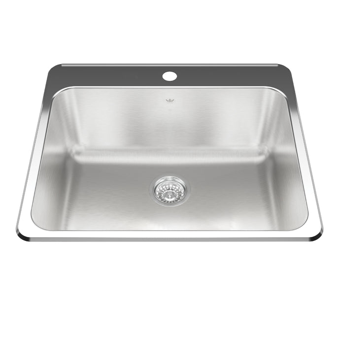 Kindred Utility Collection 25.25-in LR x 22-in FB x 10-in DP Drop In Single Bowl  Stainless Steel Laundry Sink, QSLA2225-10 Sink Kindred 1  