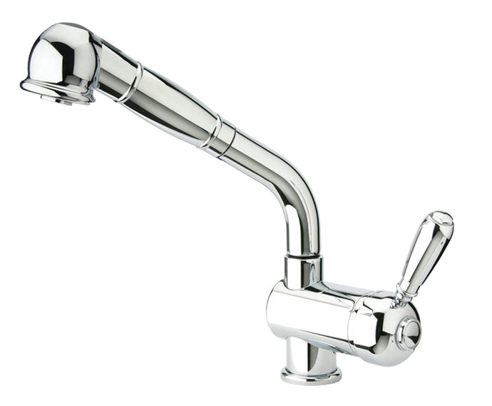 Whitehaus Metrohaus Single Hole Faucet with Pull-Out Spray Head and Lever Handle Faucet Whitehaus Polished Chrome  