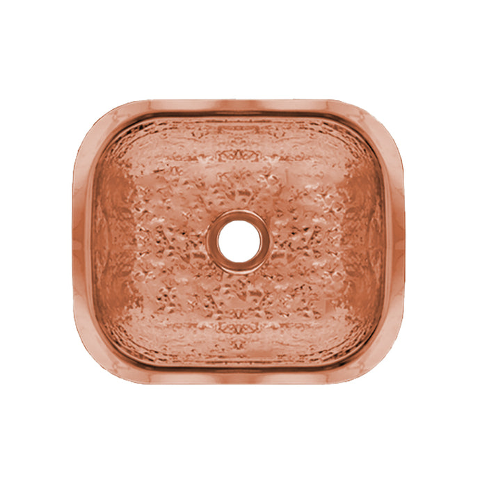 Whitehaus Rectangular Undermount Entertainment/Prep Sink with a Hammered Texture Surface Sink Whitehaus Hammered Copper  