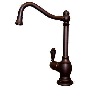Whitehaus Point of Use Instant Hot Water Faucet with Traditional Spout and Self Closing Handle Faucet Whitehaus Mahogany Bronze  