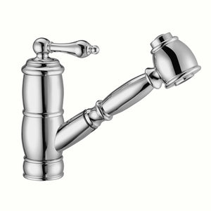 Whitehaus Vintage III Plus single hole, single lever faucet with a pull-out spray head Faucet Whitehaus   