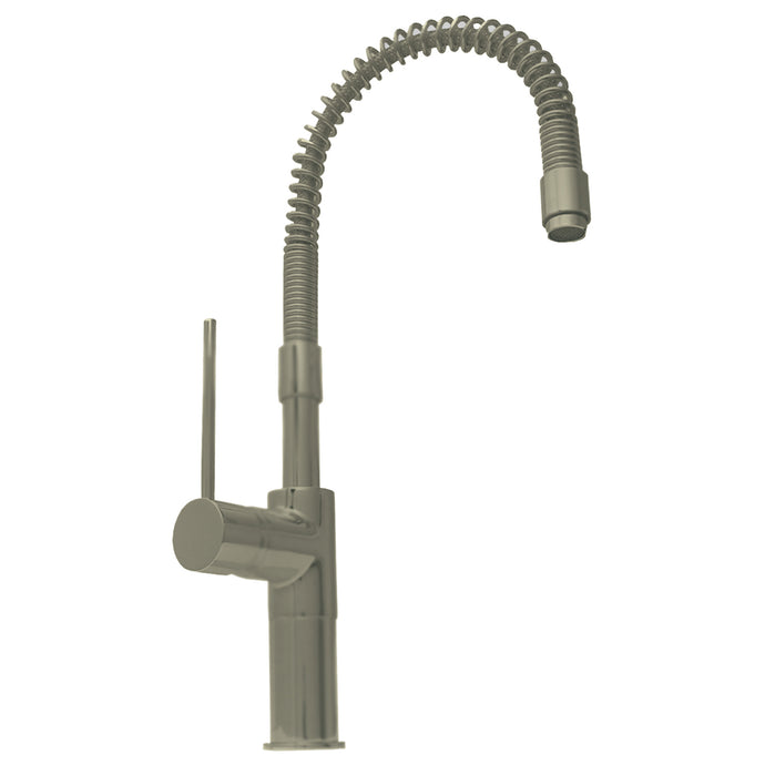 Whitehaus Metrohaus Commercial Single Lever Kitchen Faucet with Flexible Spout Faucet Whitehaus Brushed Nickel  