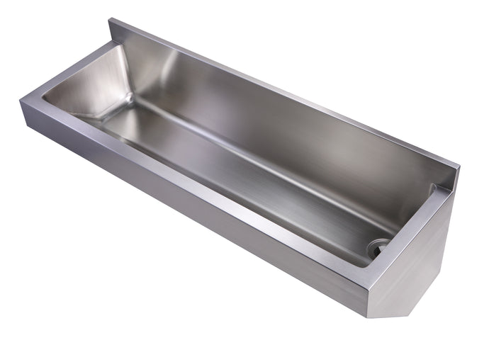 Whitehaus Noah's Collection Brushed Stainless Steel Commercial Single Bowl Wall Mount Utility Sink Sink Whitehaus Brushed Stainless Steel  