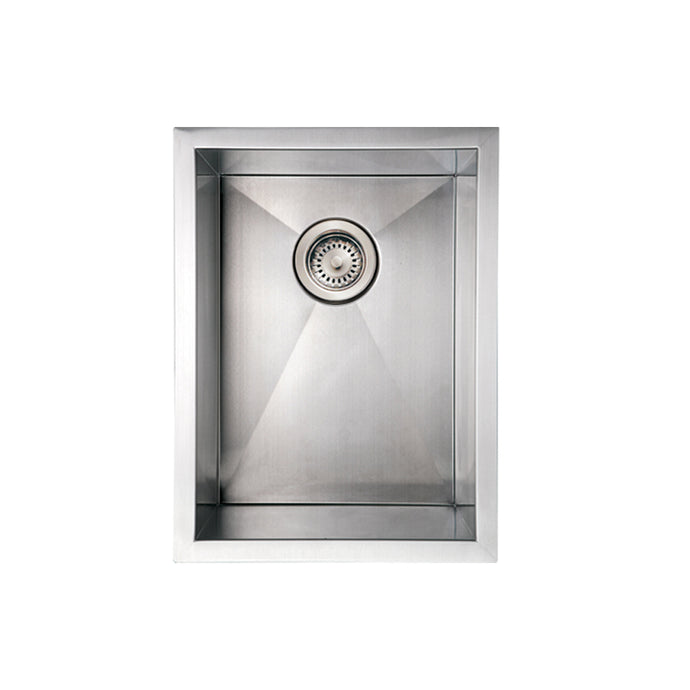 Whitehaus Noah's Collection Brushed Stainless Steel Commercial Single Bowl Undermount Sink Sink Whitehaus Brushed Stainless Steel  