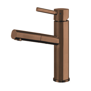 Whitehaus Waterhaus Lead-Free Solid Stainless Steel, Single Hole, Single Lever Kitchen Faucet with Pull-out Spray Head Faucet Whitehaus Copper  