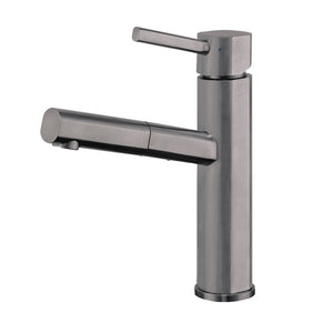 Whitehaus Waterhaus Lead-Free Solid Stainless Steel, Single Hole, Single Lever Kitchen Faucet with Pull-out Spray Head Faucet Whitehaus Gunmetal  