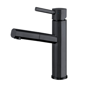 Whitehaus Waterhaus Lead-Free Solid Stainless Steel, Single Hole, Single Lever Kitchen Faucet with Pull-out Spray Head Faucet Whitehaus Matte Black  