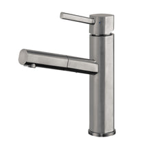 Load image into Gallery viewer, Whitehaus Waterhaus Lead-Free Solid Stainless Steel, Single Hole, Single Lever Kitchen Faucet with Pull-out Spray Head Faucet Whitehaus Brushed Stainless Steel  