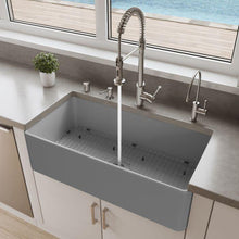 Load image into Gallery viewer, ALFI brand Smooth Apron 36&quot; x 18&quot; Single Bowl Fireclay Farm Sink Kitchen Sink ALFI brand Gray Matte  