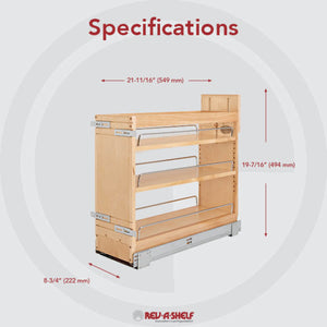 Rev-A-Shelf - Wood Door/Drawer Base Cabinet Pull Out Organizer w/Soft Close - 448-BDDSC-8C  Rev-A-Shelf   