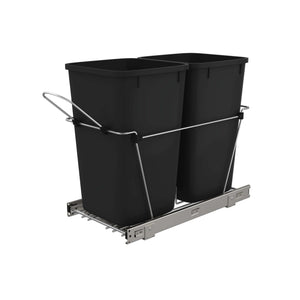 Rev-A-Shelf - Chrome Steel Pull Out Waste/Trash Containers - RV-15KD-18C S  Rev-A-Shelf Black  