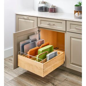 Rev-A-Shelf - Wood Base Cabinet Pull Out Casserole Dish w/Soft Close - 4CDS-24SC-1  Rev-A-Shelf   