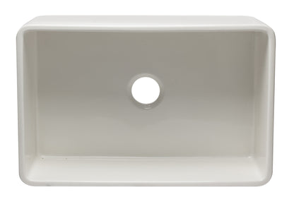 Alfi brand AB3020SB 30 inch Reversible Single Fireclay Farmhouse Kitchen Sink