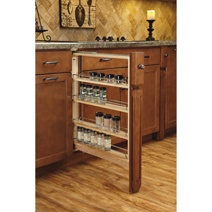 Rev-A-Shelf - Wood Base Filler Pull Out Organizer for New Kitchen Applications w/ BB Soft Close - 432-BFBBSC-6C  Rev-A-Shelf   
