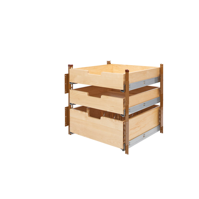 Rev-A-Shelf - Base Cabinet Pull Out Wood Drawer Pilaster System - 4PIL-24SC-3  Rev-A-Shelf 16.5 inches 3 