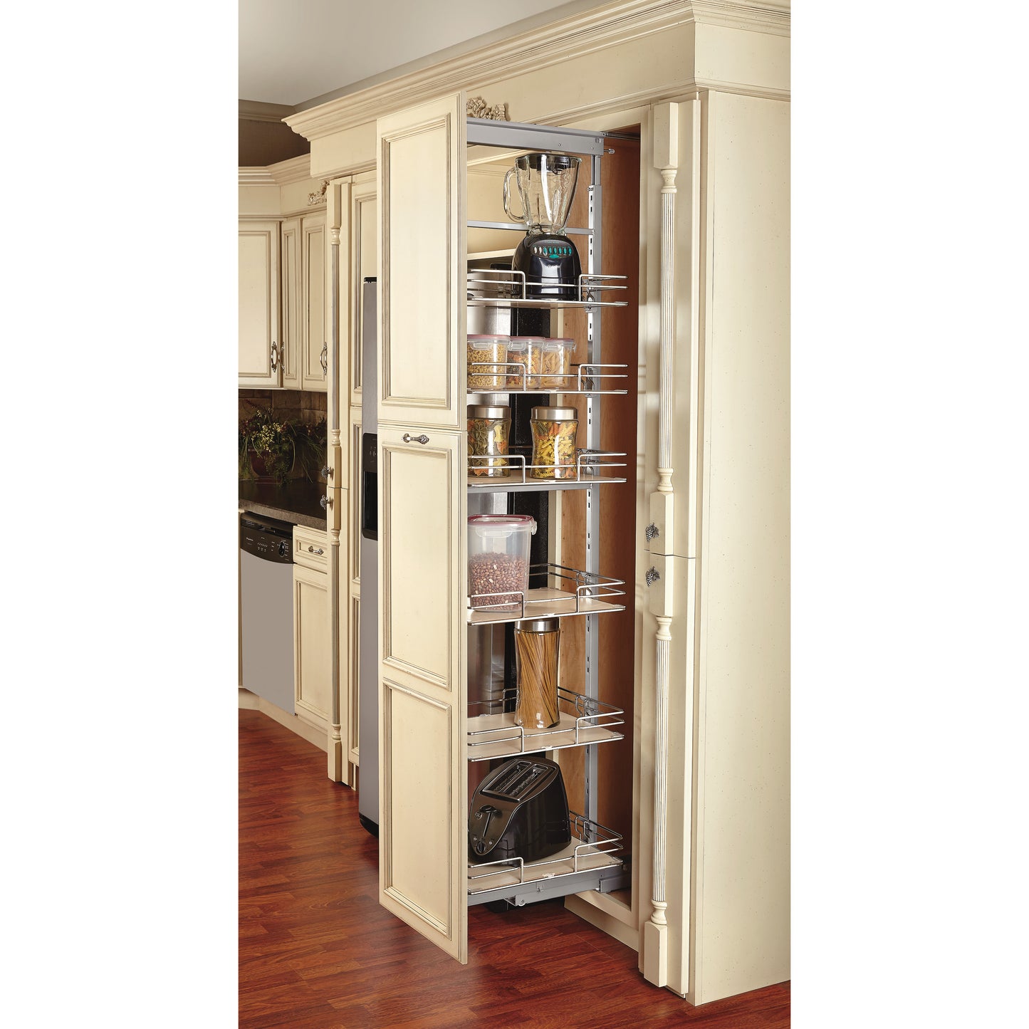 Rev-A-Shelf - Adjustable Solid Surface Pantry System for Tall Pantry Cabinets - 5258-14-MP