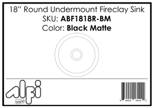 Alfi Brand Round 18" x 18" Undermount / Drop In Fireclay Prep Sink Kitchen Sink ALFI brand   